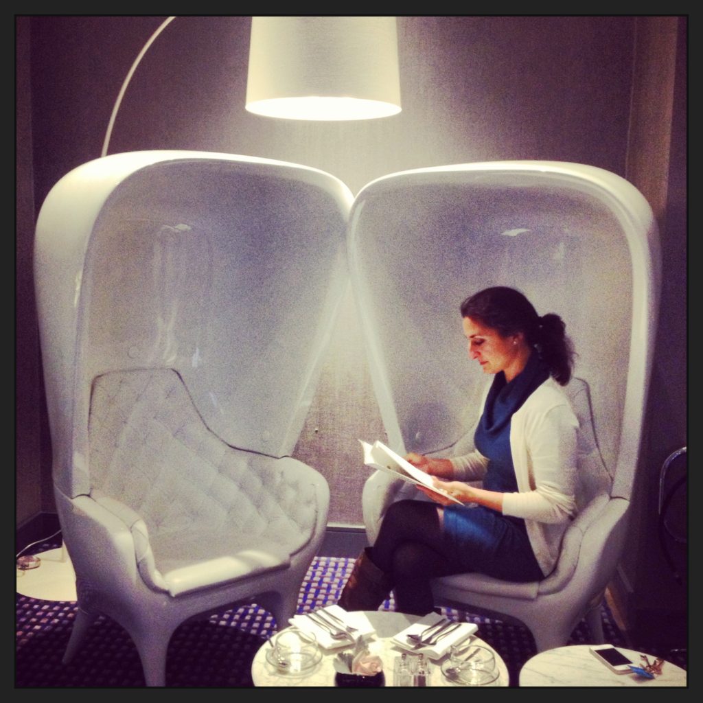 Susannah, in our little chocolatey hideaway... pre-tea.. little did we know...