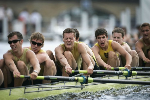 The crew of Hampton School show their determination but lose in their race against The Kings School Chester - 2006. Pic from Zimbio