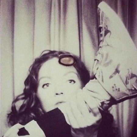 Lily Cole taking a selfie with her snazzy trainers on Instagram… © Instagram/Lily Cole