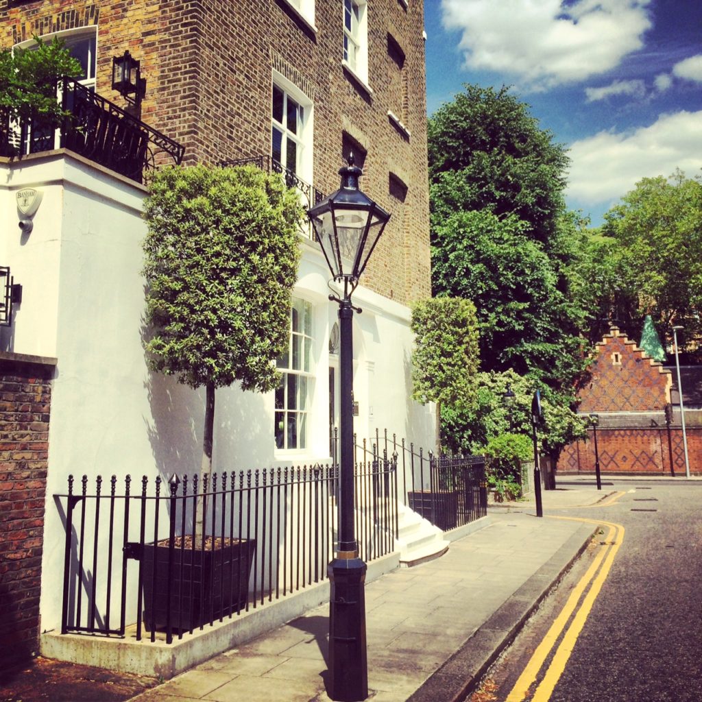 A pretty Chelsea street - right by the Rumour Christmas Press show