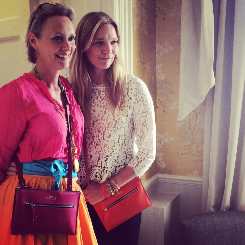 Jodie Kidd with Sarah Elton at the launch of her collaboration with Debrett's