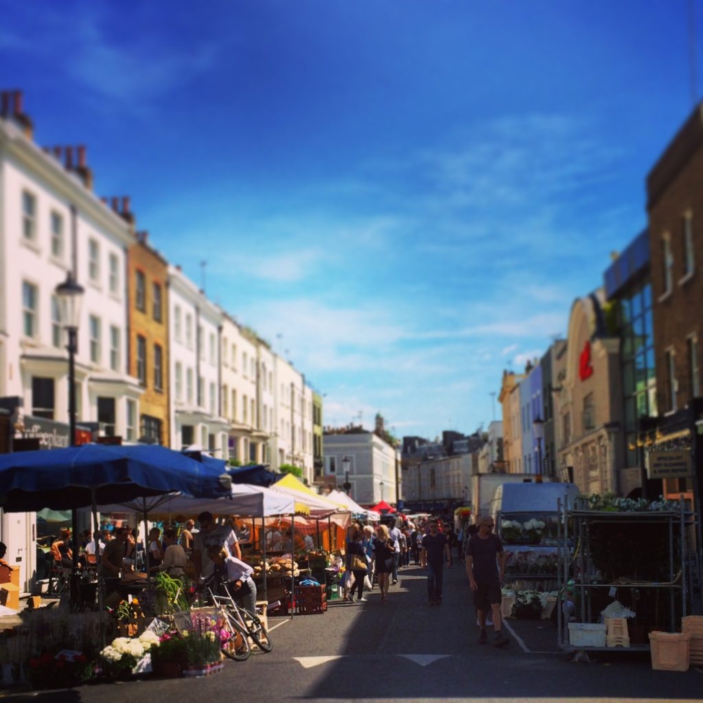 Portobello Road in all its sunshiny glory...