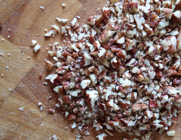 Pecans chopped roughly