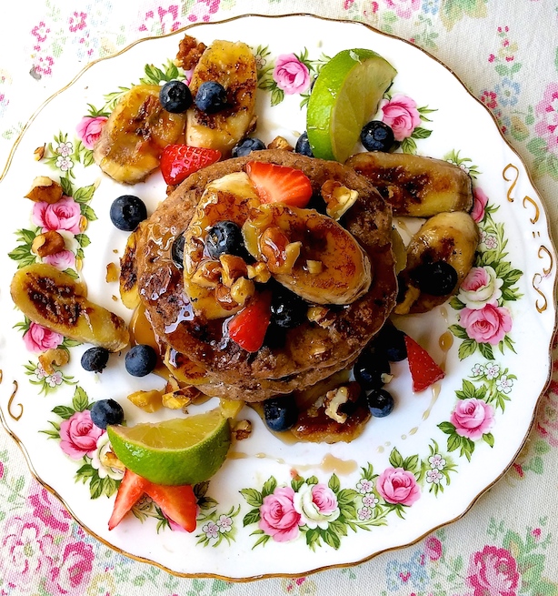 Banana, blueberry and pecan pancakes from A Modern Way to Eat by Anna Jones