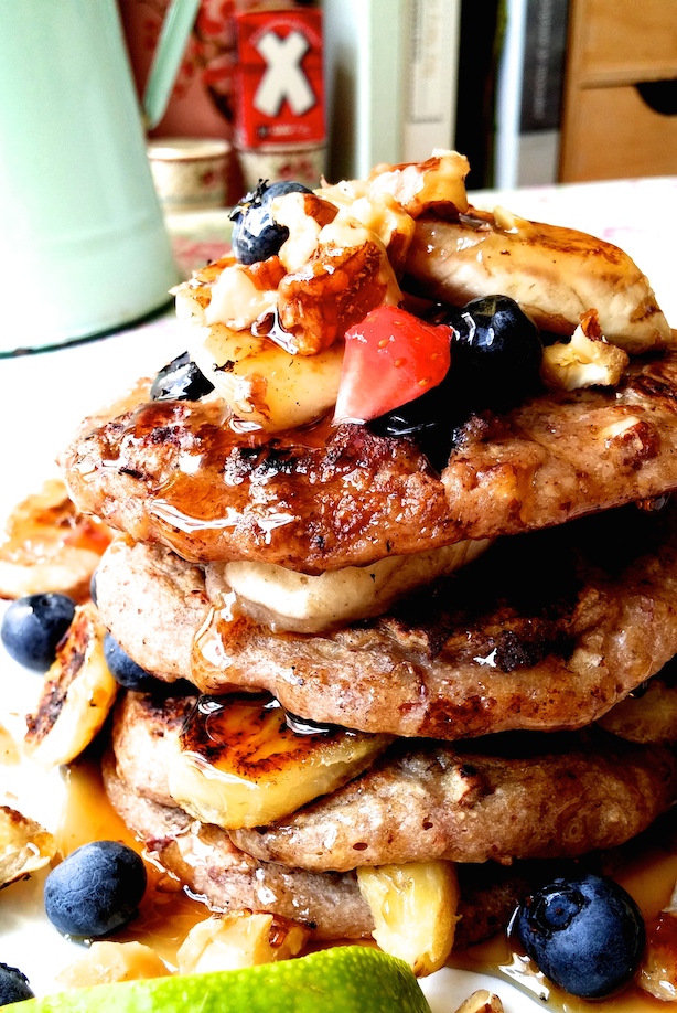 Banana, blueberry and pecan pancakes from A Modern Way to Eat by Anna Jones