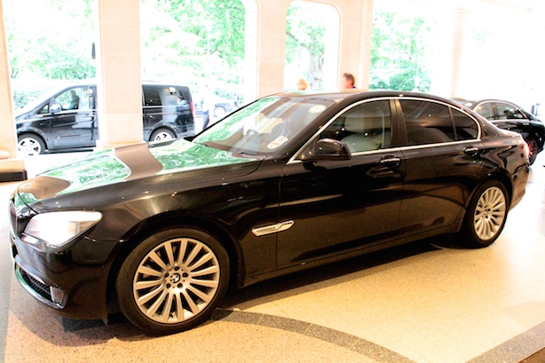 UBER taxi arriving at The Hyatt Regency Hotel - Portman Square