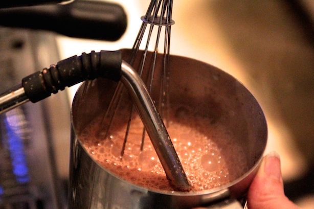 Hot chocolate being made at Alexeeva & Jones