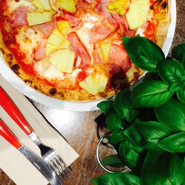 Hawaiian pizza at Bite Me Pizza