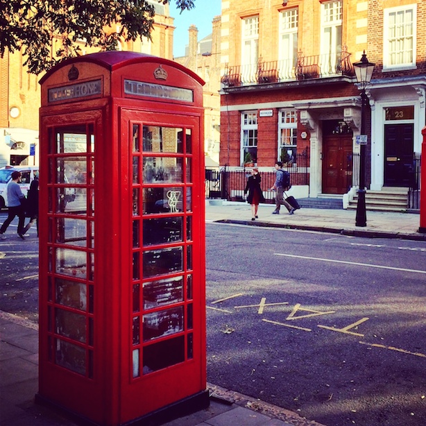 An old London phone box by Lincoln Fields