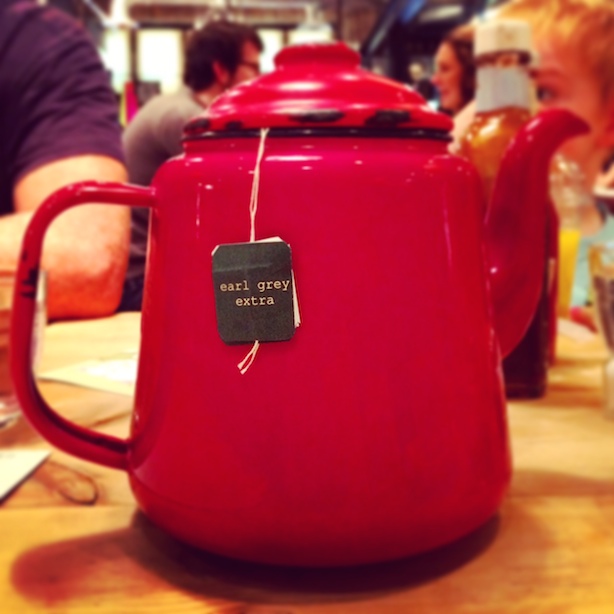 A giant pot of tea at Bill's in Wimbledon