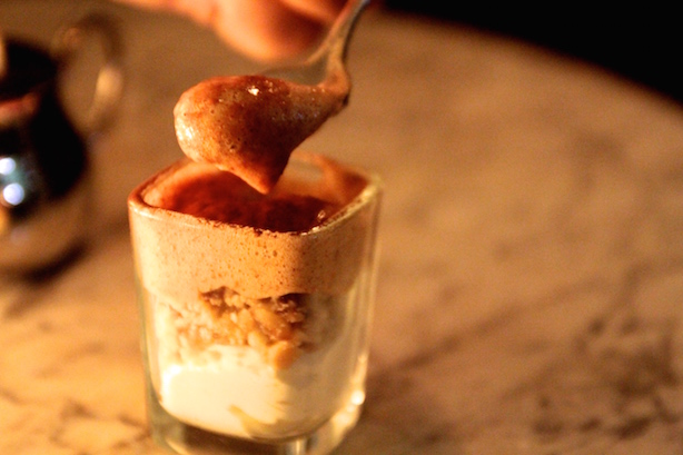 Eggnog with mince pie foam at Lanes of London