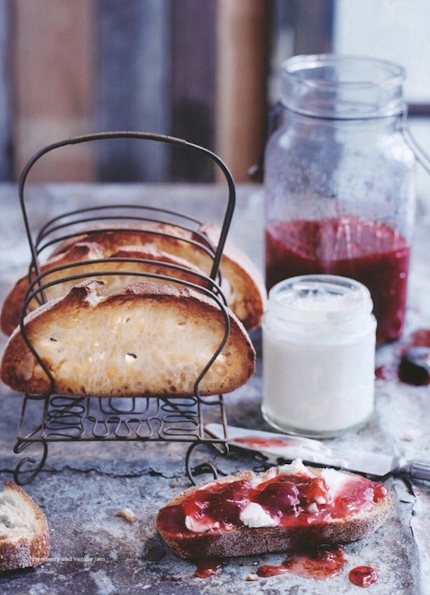 Damson jam on toast