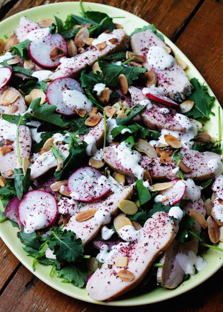 Baby Kale, Smoked Chicken and Duck Salad