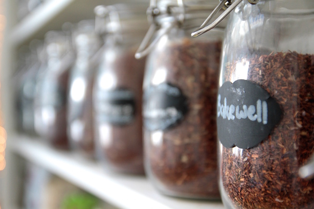 Loose tea in jars
