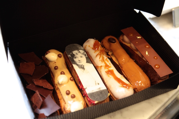 A box of six eclairs from Melba at The Savoy