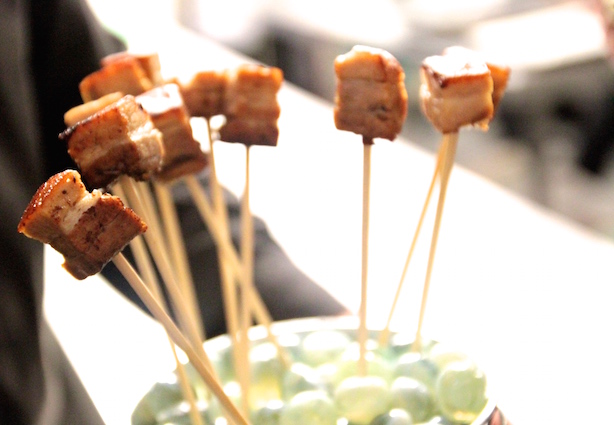 Pork belly lollipops