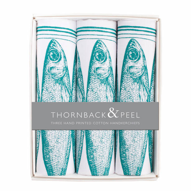 THORNBACK & PEEL Box Of Three Sardine Hankies