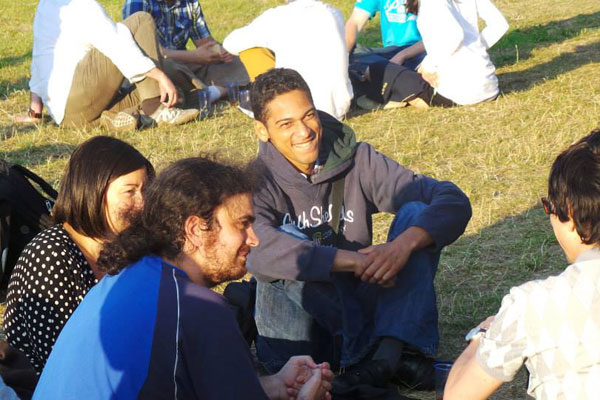 Outdoors debating