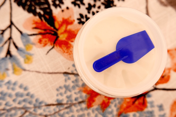 ice cream pot with spoon