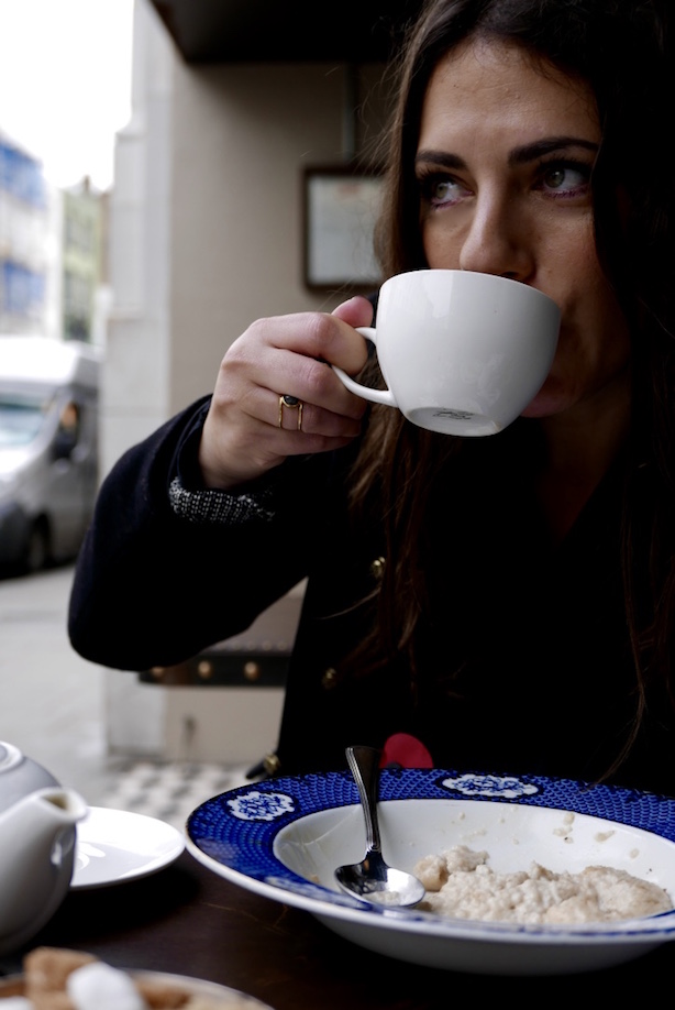 Drinking tea