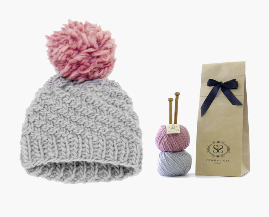 Luca Pom Pom Hat knitting kit