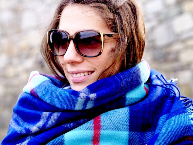 Scarf: Scotland Shop 'Help for Heroes' Tartan, Sunglasses: Accessorize