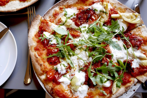 Pizza at Cowley Manor Hotel