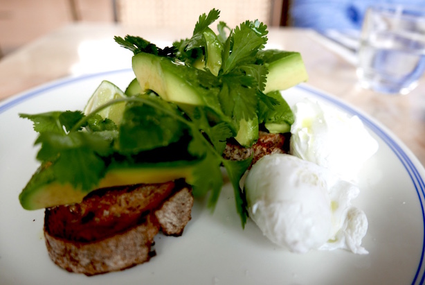 Poached eggs & avocado on sourdough