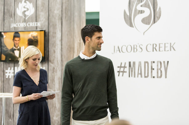 Jacob's Creek Our Table event at Wimbledon with Novak Djokovic Thursday 23rd June 2016.
