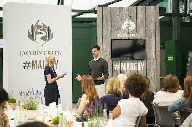 Jacob's Creek Our Table event at Wimbledon with Novak Djokovic Thursday 23rd June 2016.