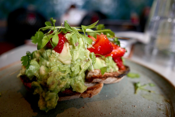Avocado on toast at Farm Girl Café