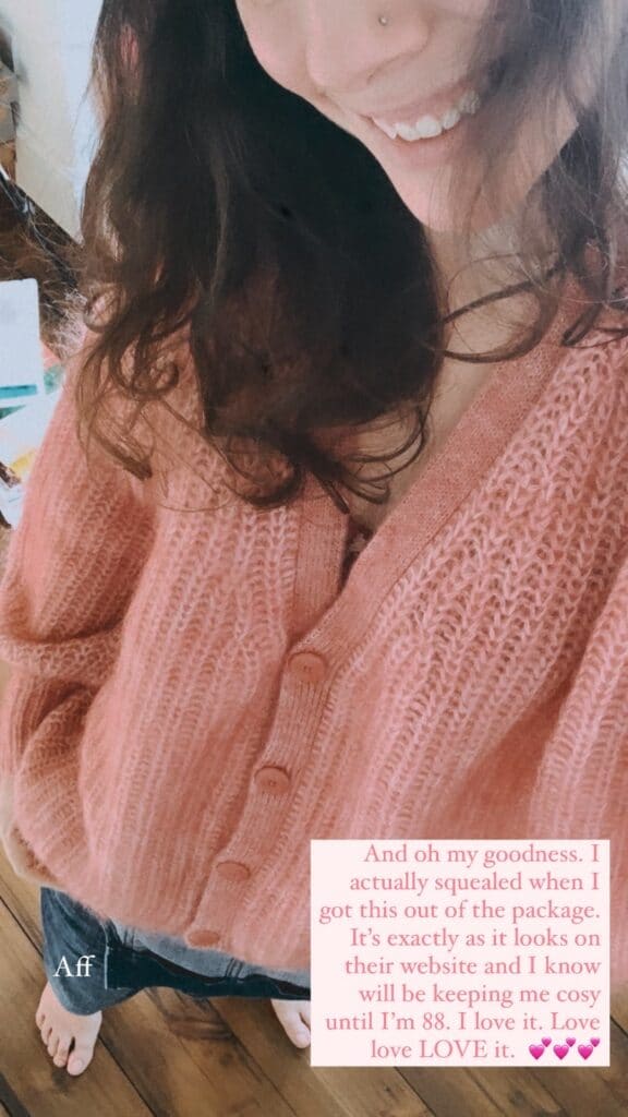 Sézane pink cardigan