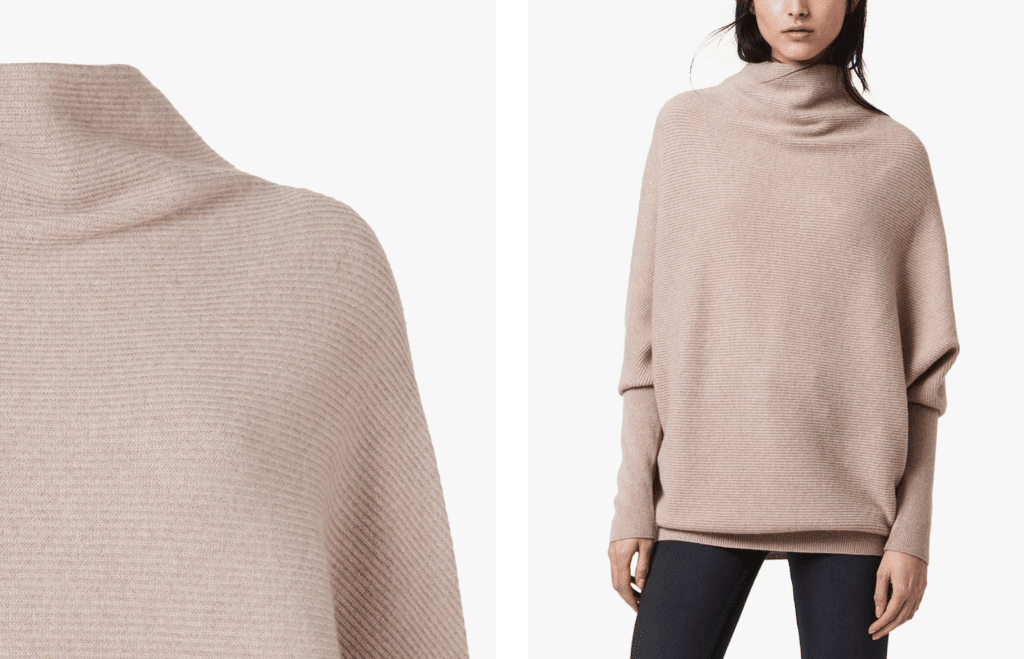 AllSaints Ridley Cashmere Blend Jumper, Grey Marl