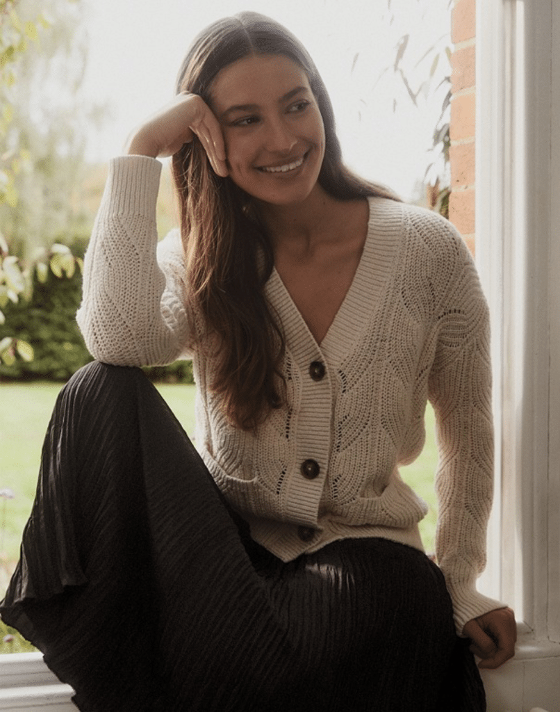 Textured Stitch V-Neck Cardigan