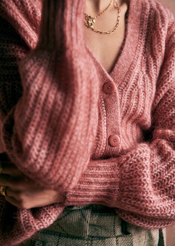 Sezane-Cardigan-Pink